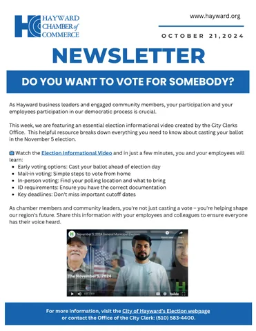 October 21, 2024 Newsletter